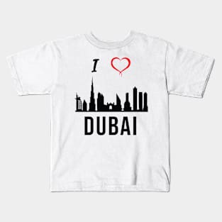 I love Dubai Skyline Arab Emirates Middle East Design Kids T-Shirt